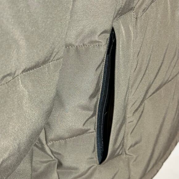 G.H. Bass Co. Brown Quilted Puffer Coat Jacket Hooded Zip Up Womens Size Medium - Picture 6 of 11